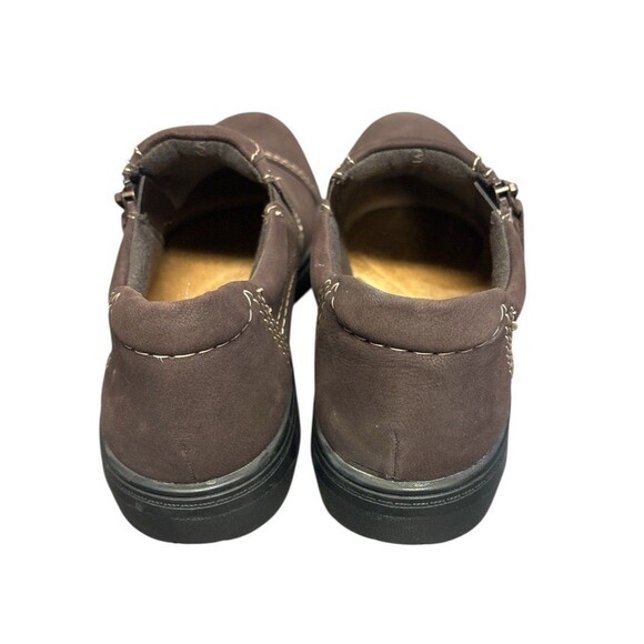 Clarks Womens Carleigh Ray Loafer Brown Leather Zip Flat Comfy Slip On Size 8.5 - Picture 4 of 7